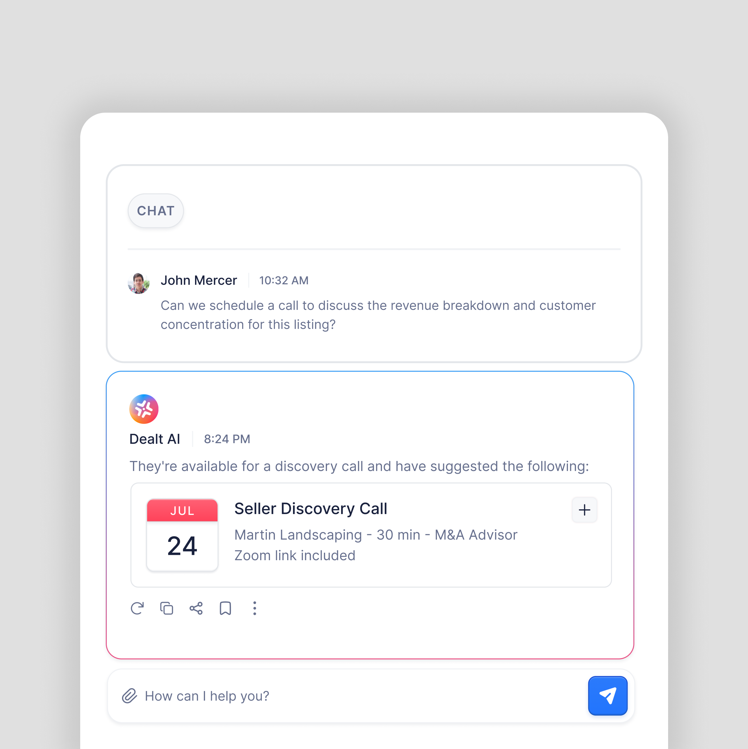 Buyer-seller Q&A interface